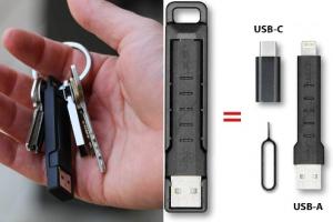 Lever Gear CableKit Keychain Charging/Data Cable