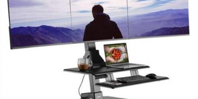 AVLT Triple 32″ Monitor Electric Standing Desk